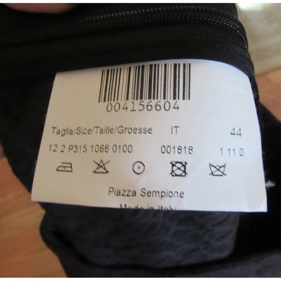 Piazza Sempione Audrey Black Textured Side Zip Crop Pants Sz 44 - Picture 8 of 13